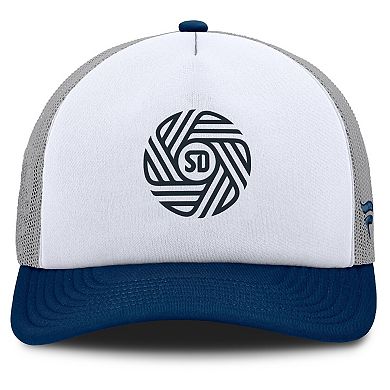 Men's Fanatics White San Diego FC On Deck A-Frame Trucker Adjustable Hat