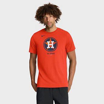 Men's Nike Orange Houston Astros Tri-Blend Logo T-Shirt