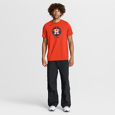 Men's Nike Orange Houston Astros Tri-Blend Logo T-Shirt
