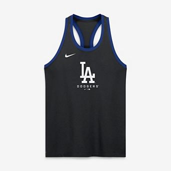 Women's Nike Black Los Angeles Dodgers Tri-Blend Dri-FIT Racerback Tank Top