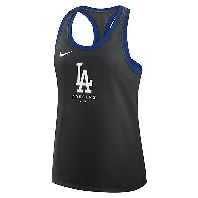 Women's Nike Black Los Angeles Dodgers Tri-Blend Dri-FIT Racerback Tank Top