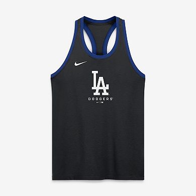 Women's Nike Black Los Angeles Dodgers Tri-Blend Dri-FIT Racerback Tank Top