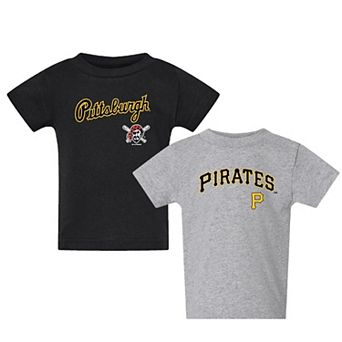 Toddler Black/Gray Pittsburgh Pirates Logo 2-Pack T-Shirt Set