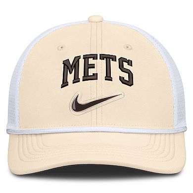 Men's Nike Natural/White New York Mets Rise Dri-FIT Trucker Adjustable Hat​
