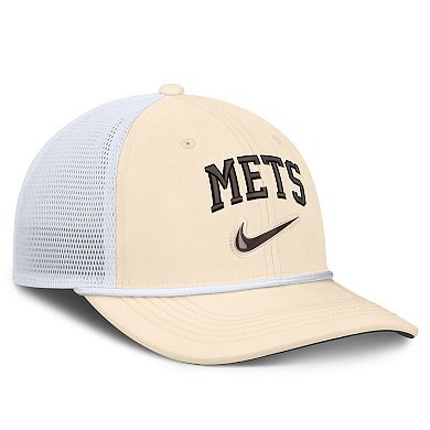 Men's Nike Natural/White New York Mets Rise Dri-FIT Trucker Adjustable Hat​