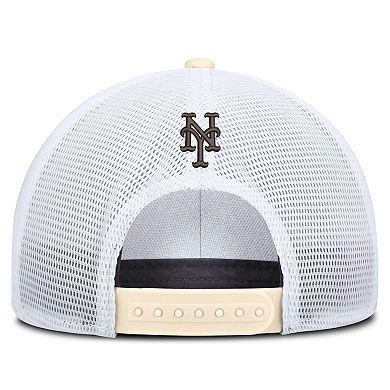 Men's Nike Natural/White New York Mets Rise Dri-FIT Trucker Adjustable Hat​