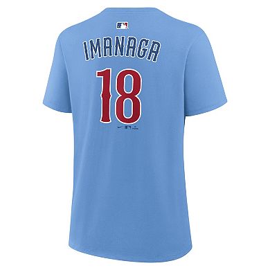 Women's Nike Shota Imanaga Light Blue Chicago Cubs Name & Number T-Shirt