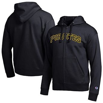Men's Champion Pittsburgh Pirates Black All-Star Wordmark Full-Zip Hoodie