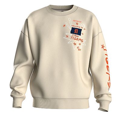 Women's Fanatics Beige Detroit Tigers Graffiti Fleece Sweatshirt