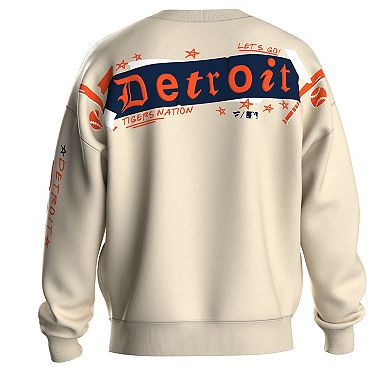 Women's Fanatics Beige Detroit Tigers Graffiti Fleece Sweatshirt
