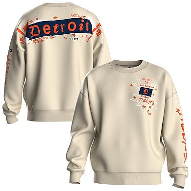 Women's Fanatics Beige Detroit Tigers Graffiti Fleece Sweatshirt