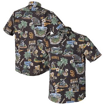 Men's Reyn Spooner Brown San Diego Padres Big & Tall Scenic Performance Tri-Blend Aloha Button-Down Shirt
