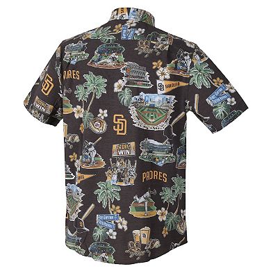 Men's Reyn Spooner Brown San Diego Padres Big & Tall Scenic Performance Tri-Blend Aloha Button-Down Shirt