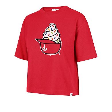 Women's '47 Red Philadelphia Phillies Ice Cream Helmet T-Shirt