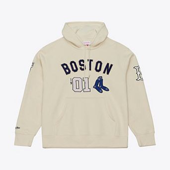 Men's Mitchell & Ness Cream Boston Red Sox Yacht Rock Fleece Hoodie