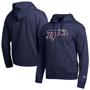 Men's Champion Detroit Tigers Navy All-Star Wordmark Full-Zip Hoodie