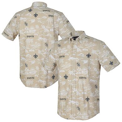 Men's Reyn Spooner Gold New Orleans Saints Kekai Performance Button-Down Top