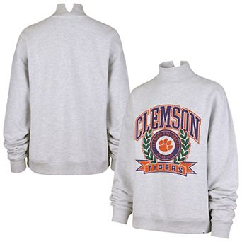 Women's '47 Gray Clemson Tigers Laurel Arch Mock Neck Sweatshirt