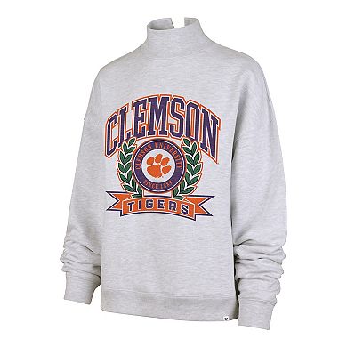 Women's '47 Gray Clemson Tigers Laurel Arch Mock Neck Sweatshirt