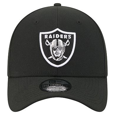 Men's New Era Black Las Vegas Raiders Core Team 39THIRTY Flex Hat
