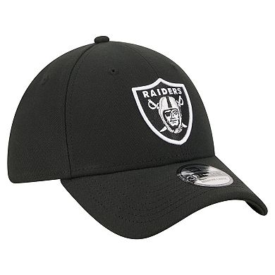 Men's New Era Black Las Vegas Raiders Core Team 39THIRTY Flex Hat
