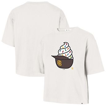Women's '47 Sand San Diego Padres Ice Cream Helmet T-Shirt