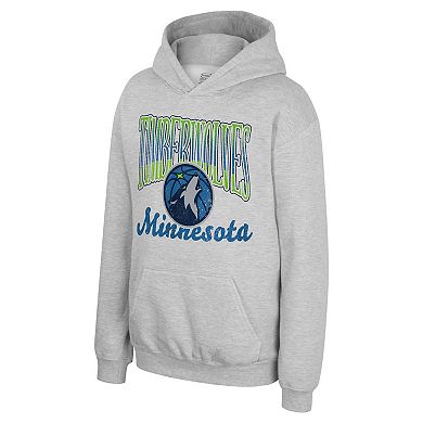 Youth Stadium Essentials Heather Gray Minnesota Timberwolves Sky High Hoodie