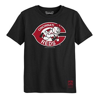Preschool Mitchell & Ness Black Cincinnati Reds Retro Logo T-Shirt