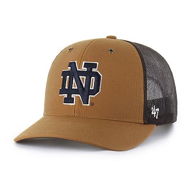 Unisex Carhartt x '47 Brown Notre Dame Fighting Irish Trucker Adjustable Hat