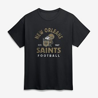 Men's Logo Athletic Black New Orleans Saints Vintage Arch T-Shirt