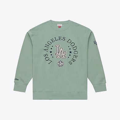Men's Mitchell & Ness Green Los Angeles Dodgers Yacht Rock Fleece Sweatshirt