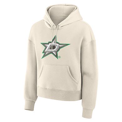 Women's Fanatics Cream Dallas Stars Distressed Logo Hoodie