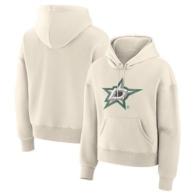 Women's Fanatics Cream Dallas Stars Distressed Logo Hoodie