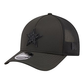 Men's New Era Black Houston Astros Badged M-Crown A-Frame 9FORTY Trucker Adjustable Hat