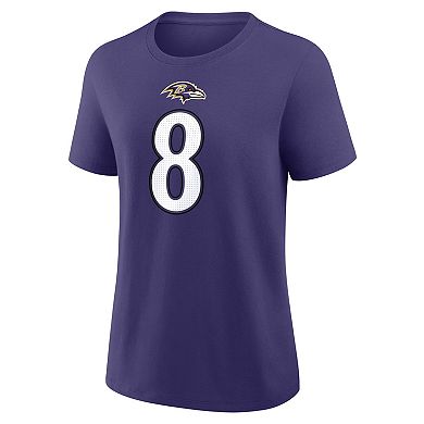 Women's Nike Lamar Jackson Purple Baltimore Ravens Name & Number T-Shirt