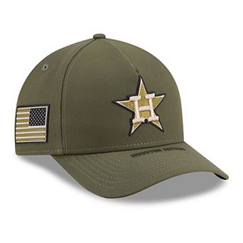 Youth New Era Olive Houston Astros 2026 Armed Forces Day 9FORTY M-Crown Adjustable Hat