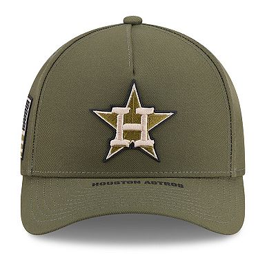 Youth New Era Olive Houston Astros 2026 Armed Forces Day 9FORTY M-Crown Adjustable Hat