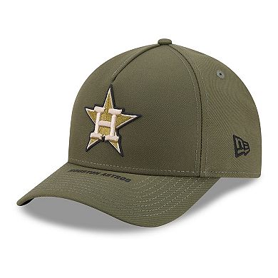 Youth New Era Olive Houston Astros 2026 Armed Forces Day 9FORTY M-Crown Adjustable Hat