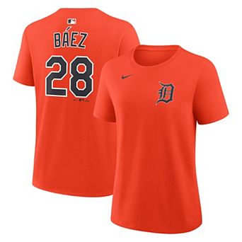 Women's Nike Javier Báez Orange Detroit Tigers Name & Number T-Shirt