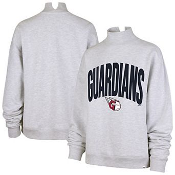 Women's '47 Heather Gray Cleveland Guardians Subtle Muse Mock Neck Sweatshirt