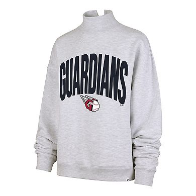 Women's '47 Heather Gray Cleveland Guardians Subtle Muse Mock Neck Sweatshirt