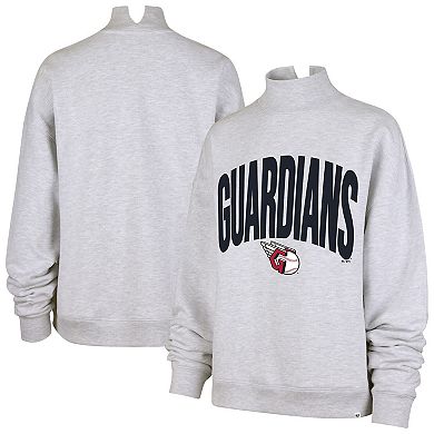 Women's '47 Heather Gray Cleveland Guardians Subtle Muse Mock Neck Sweatshirt