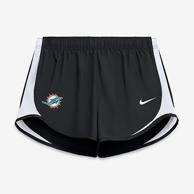 Women's Nike Black Miami Dolphins Tempo Mid-Rise Dri-FIT Shorts