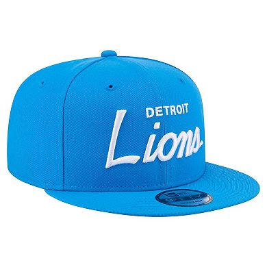 Men's New Era Blue Detroit Lions Core Team Script 9FIFTY Snapback Hat