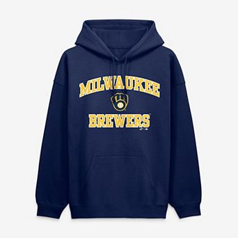 Men's Logo Athletic Navy Milwaukee Brewers Heart & Soul Hoodie