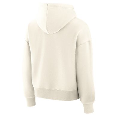 Women's Fanatics Cream Carolina Hurricanes Distressed Logo Hoodie