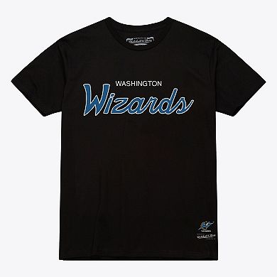 Men's Mitchell & Ness Black Washington Wizards Vintage Wordmark T-Shirt