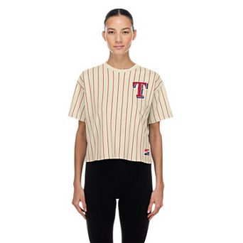 Women's New Era Cream Texas Rangers Throwback Boxy T-Shirt