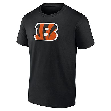 Men's Logo Athletic Black Cincinnati Bengals Primary Logo T-Shirt