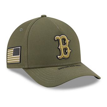 Youth New Era Olive Boston Red Sox 2026 Armed Forces Day 9FORTY M-Crown Adjustable Hat